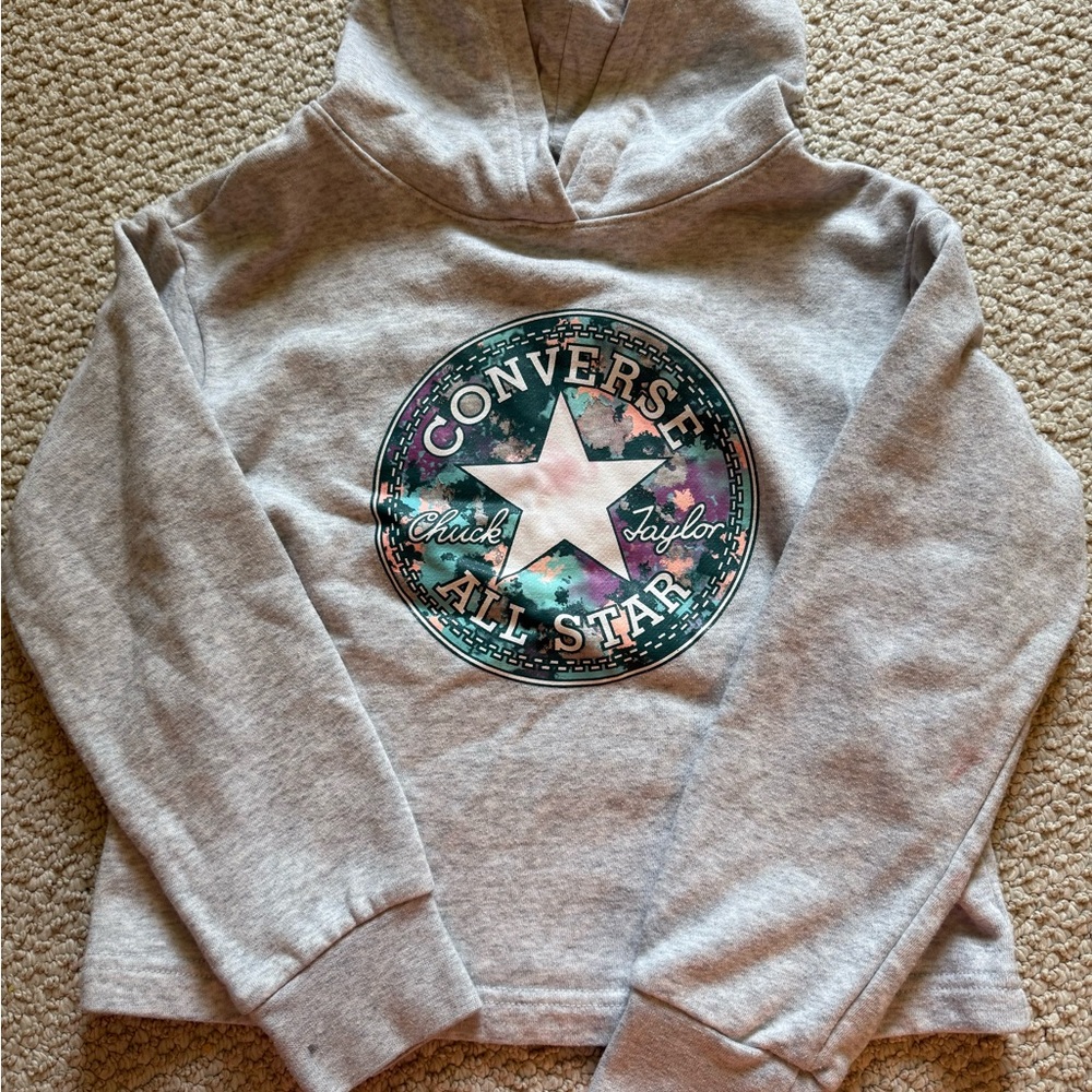 Girls Converse Heather Gray Hoodie